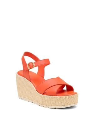 Sorel Sunpeak Ankle Strap Platform Wedge Sandal - Red