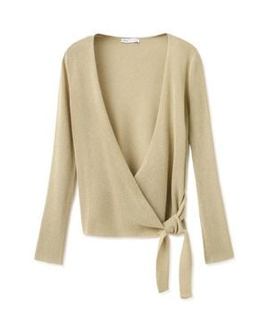 Mango Side Tie Wrap Cardigan - Natural