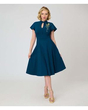 Unique Vintage 1940S Baltimore Swing Dress - Blue