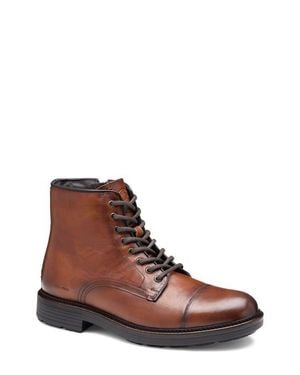 Johnston & Murphy Latham Cap Toe Combat Boot - Brown