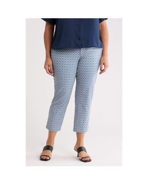 Liverpool Jeans Company Kelsey Jacquard Slit Hem Tapered Pants - Blue