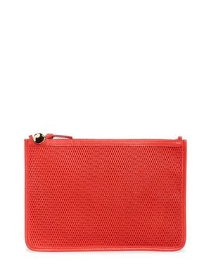Clare V. Perforated Leather Clutch - Red
