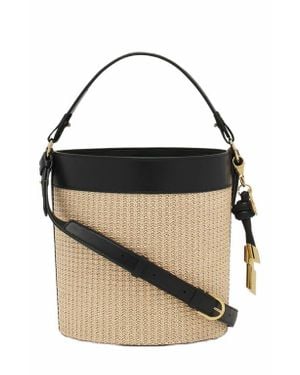Lanvin Séquence Raffia Bucket Bag - Black