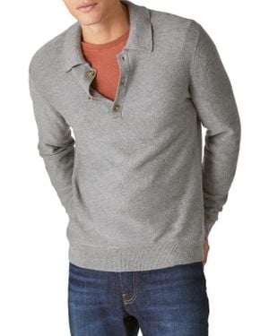 Lucky Brand Cloud Soft Polo Sweater - Gray