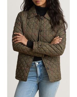 Ralph Lauren Quilted Jacket With Faux Leather Trim - Black
