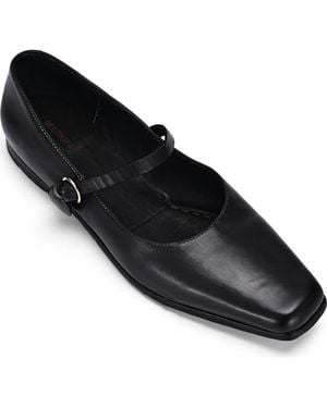 Old Trend Classic Genuine Leather Polished Vintage Mary Jane Flat - Black