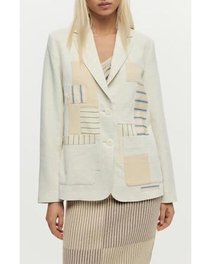 Desigual Patchwork Blazer - Natural