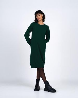 Kettlewell Crew Neck Knitted Dress - Green