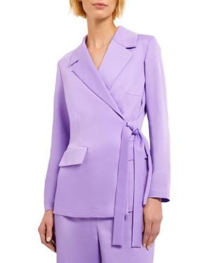 Misook Side Tie Blazer - Purple