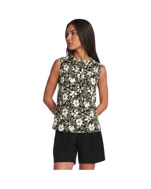Lands' End Linen Blend Ruffle Trim Tank Top - Multicolor