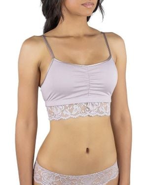 Everviolet Astrid Pocketed Lace Bralette - Purple