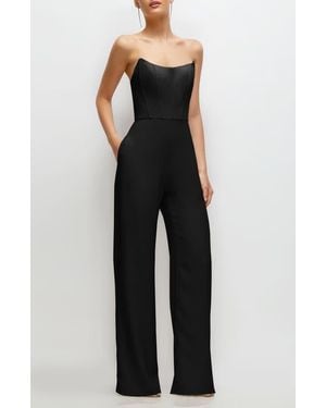 After Six Corset Strapless Wide Leg Jumpsuit - Black