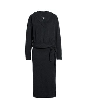 STAUD Norman Tie Waist Long Sleeve Sweater Dress - Black