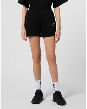 Philipp Plein Loose Fit Shorts Icon Scratch - Black