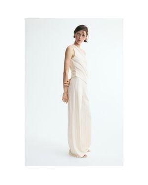 H&M Cotton-Blend Pull-On Pants - White