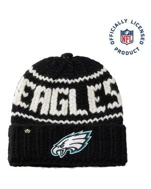 Lele Sadoughi Eagles Nfl Beanie With Snap Cover - Black