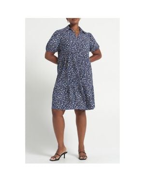 Estelle Abstract Print Jersey Dress - Blue