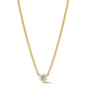 Dower & Hall Aquamarine Round Dewdrop Pendant - Metallic