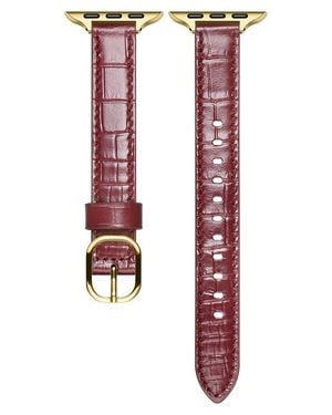 The Posh Tech Carmen Skinny Croc Embossed Leather Apple Watch Watchband - Multicolor