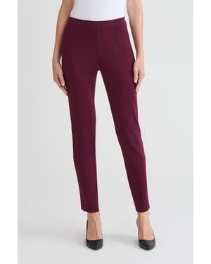 Ming Wang Straight-Leg Knit Pants - Red