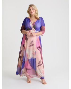 Scarlett & Jo Verity Abstract Print Maxi Gown - Pink