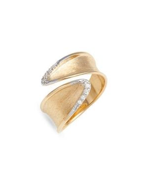 Marco Bicego Lunaria Twist Diamond Bypass Ring - White