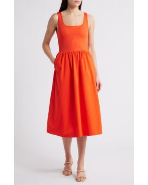 Spanx Spanxsmooth Jersey Mixed Media Midi Dress - Red