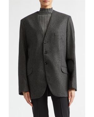 Jil Sander Fitted Long Wool Blazer - Black