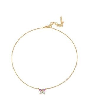 Kurt Geiger Butterfly Pendant Necklace - White