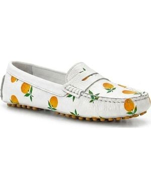 Menina Step Oporto Moccasin Loafer - White