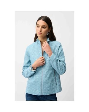 Joseph Ribkoff Denim Jacket With Allover Sequins - Blue