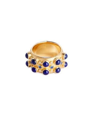 Grace Winfrey Trio Cabochan Cigar Band Ring - White