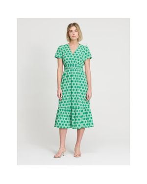 Finery London Deena Wrap Fit Midi Dress - Green