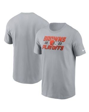 Nike Cleveland Browns 2023 Nfl Playoffs Iconic T-Shirt - Gray
