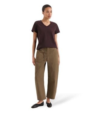 Pact Organic Cotton Softspun Essential V-Neck Tee - Brown