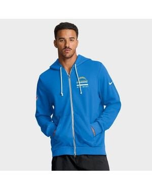 Nike Los Angeles Chargers Sideline Standard Issue Utility Player Dri-Fit Full-Zip Hoodie - Blue