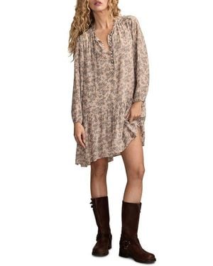 Lucky Brand Floral Long Sleeve Dress - Natural
