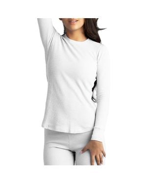 Watson's Waffle Long Sleeve Thermal Crew - White