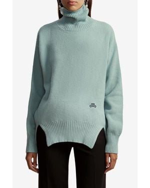 Marina Moscone Funnel Neck Pullover - Blue