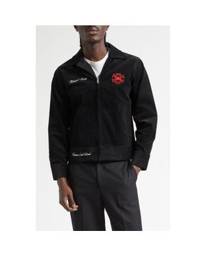 MIDNIGHT RODEO Embroidered Corduroy Club Jacket - Black