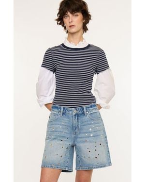 Kancan Jay 90S Low Rise Boy Shorts - Blue