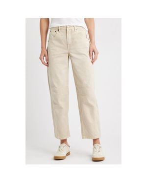 City Blues High Waist Ankle Barrel Jeans - Natural