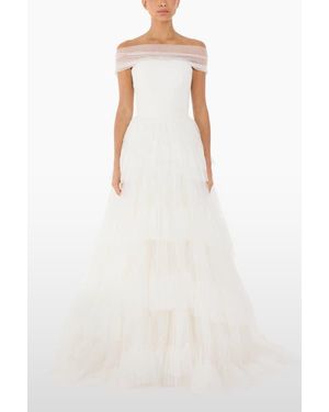 Jenny Packham Angel Falls Tiered Maxi Dress - White