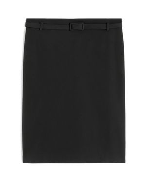 Mango Belted Pencil Skirt - Black