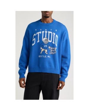 Saint Studio Seattle Cotton Sweater - Blue
