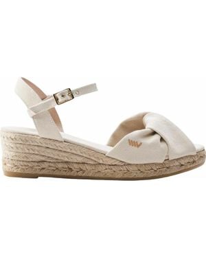 VISCATA Farella Canvas Espadrille Sandal Wedges - White