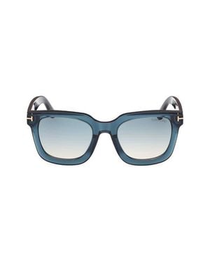 Tom Ford 52Mm Gradient Square Sunglasses - Blue