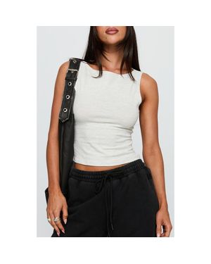 Princess Polly Bleeker Marl Sleeveless Top - White