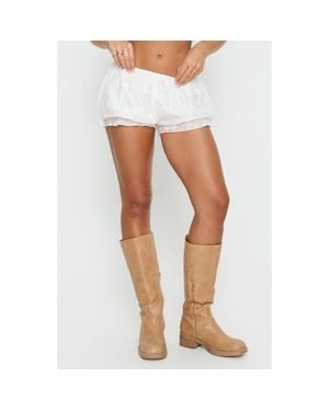 Princess Polly Queens Boulevard Frilled Shorts - White