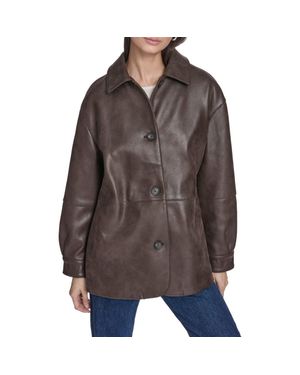 Levi's Water Resistant Faux Leather Coat - Brown